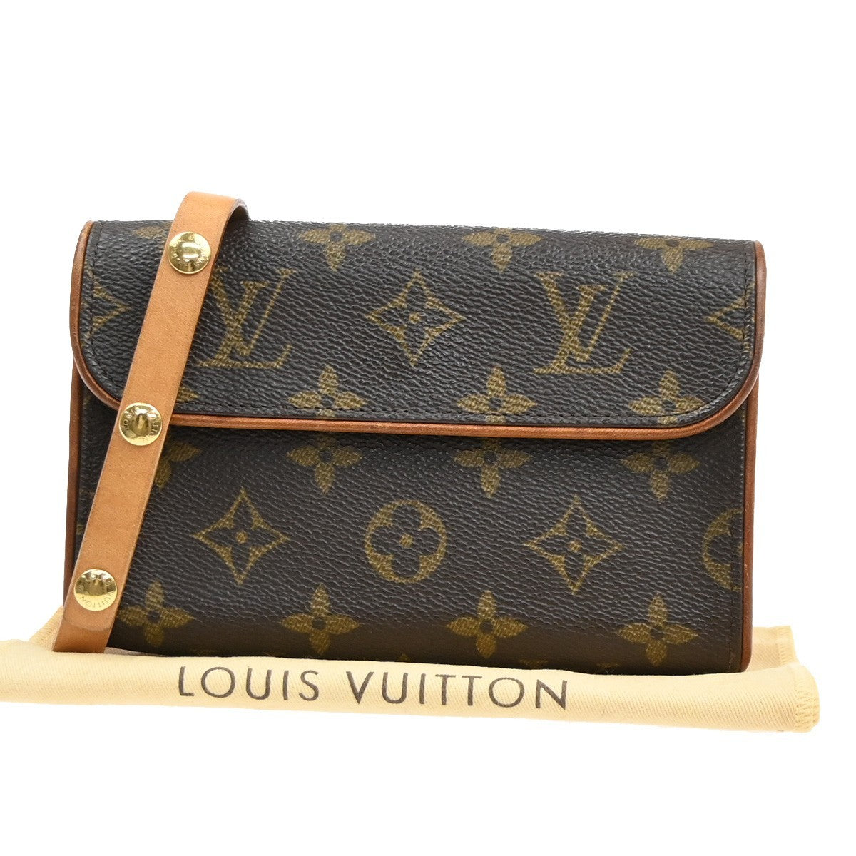 Louis Vuitton Florentine Waist Bag Monogram Canvas Brown Canvas Clutche & Pouche Bag (Pre-Owned)