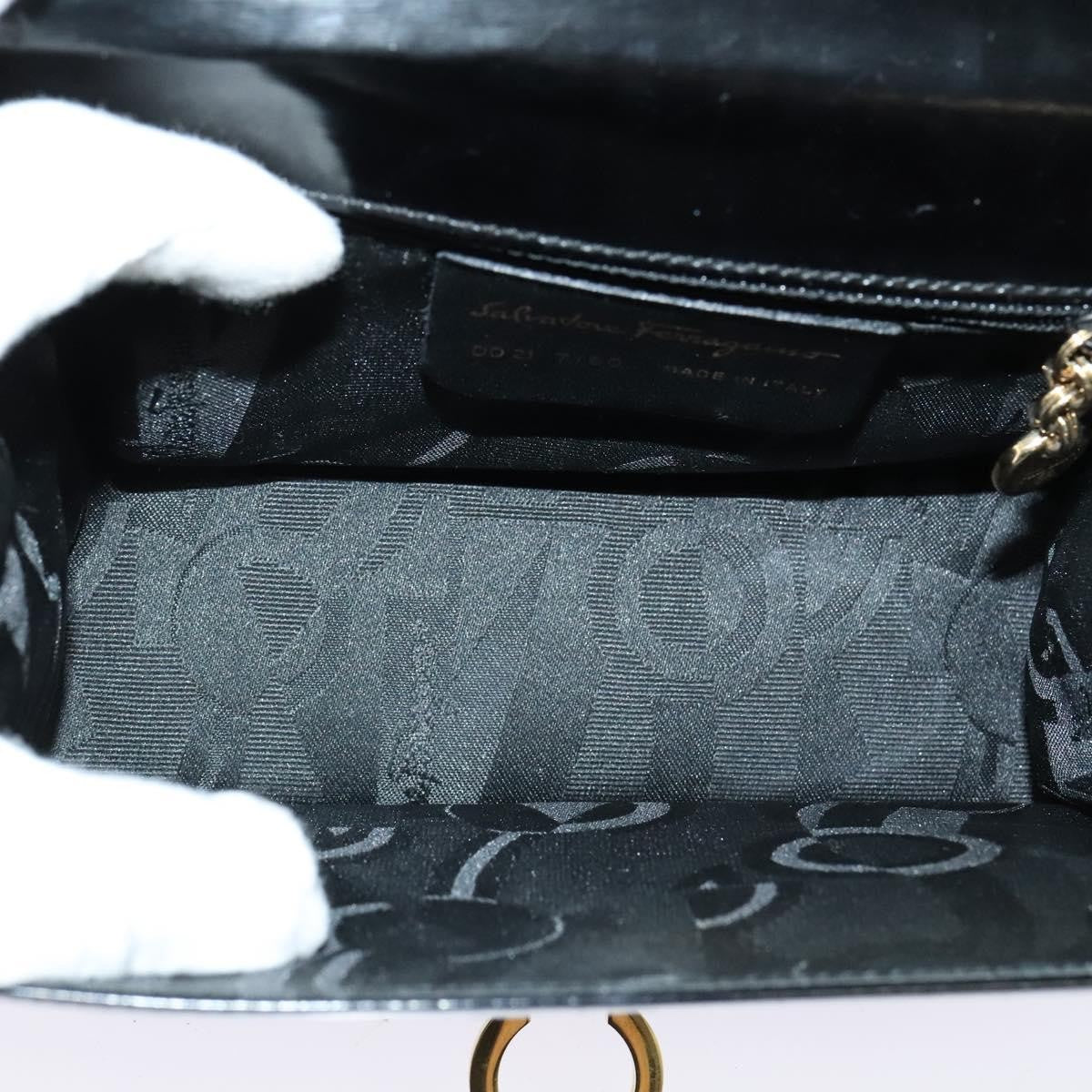 Salvatore Ferragamo Gancini Shoulder Bag Patent Leather Black Patent_Leather Shoulder Bag Bag (Pre-Owned)