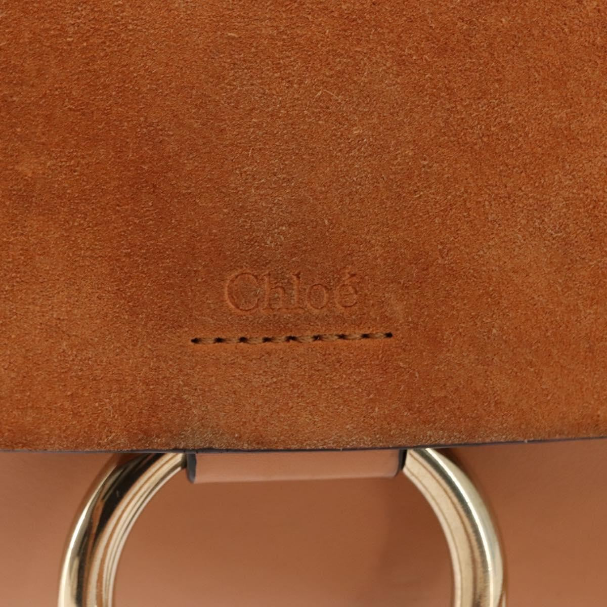 Chloe Faye Shoulder Bag Leather And Suede Beige Leather Bag (Pre-Owned)