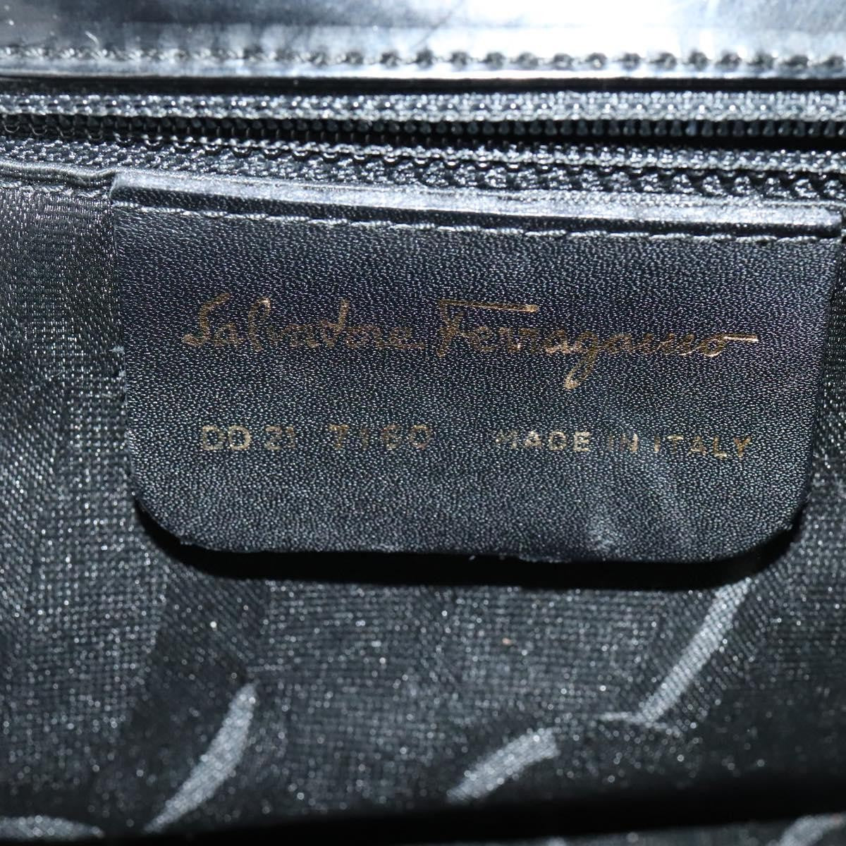 Salvatore Ferragamo Gancini Shoulder Bag Patent Leather Black Patent_Leather Shoulder Bag Bag (Pre-Owned)