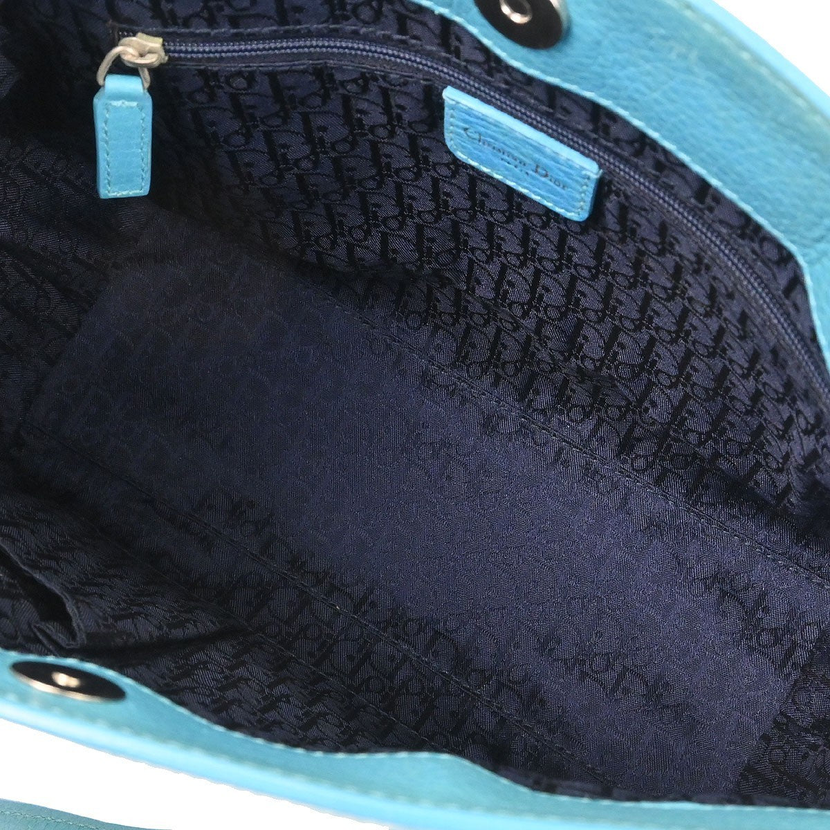 Christian Dior Vintage Tote Leather Turquoise Leather Tote Bag Bag (Pre-Owned)