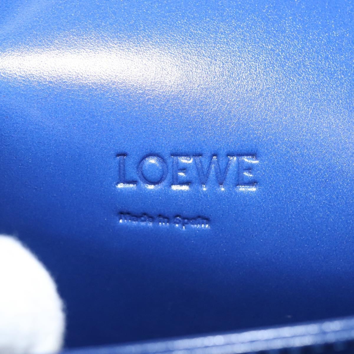 Loewe Barcelona Shoulder Bag Leather Blue Leather Shoulder Bag Bag (Pre-Owned)