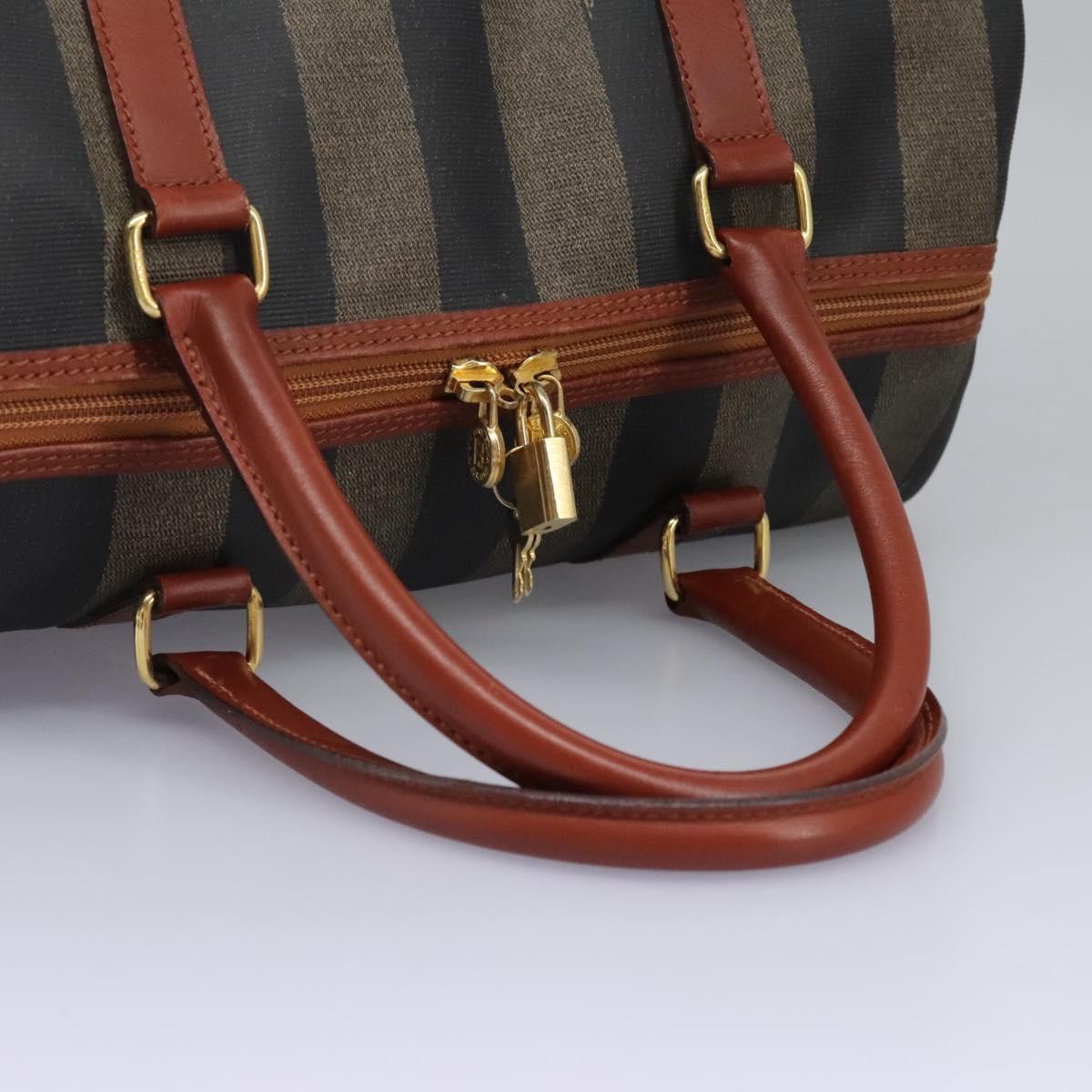 Fendi Vintage Pequin Convertible Boston Bag Coated Canvas Multicolour Canvas Travel Bag Bag (Pre-Owned)