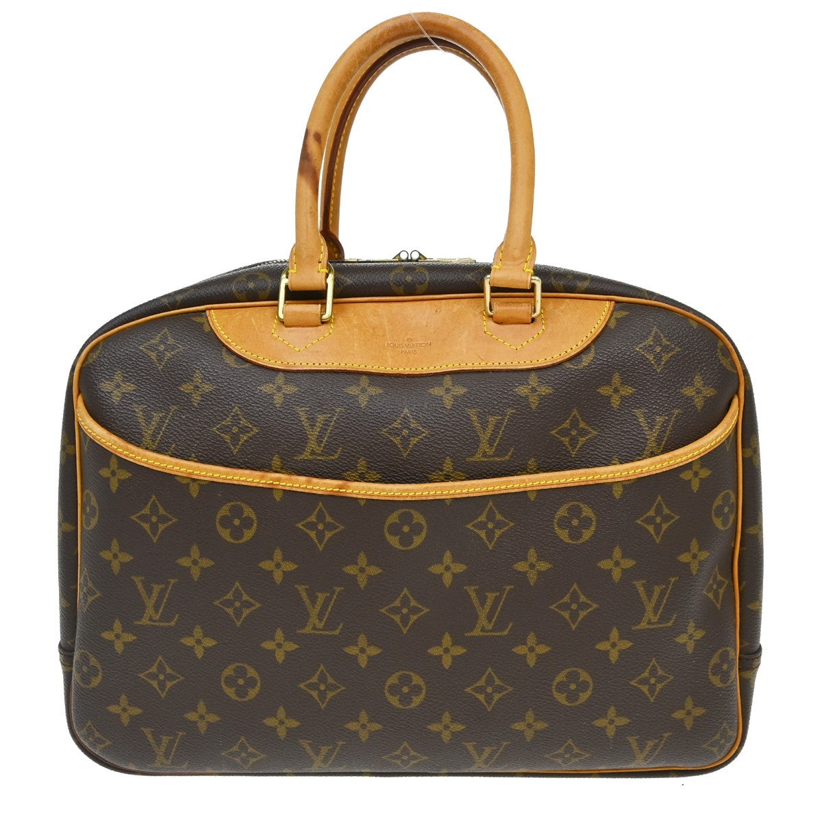 Louis Vuitton Deauville Handbag Monogram Canvas Brown Canvas Handbag (Pre-Owned)