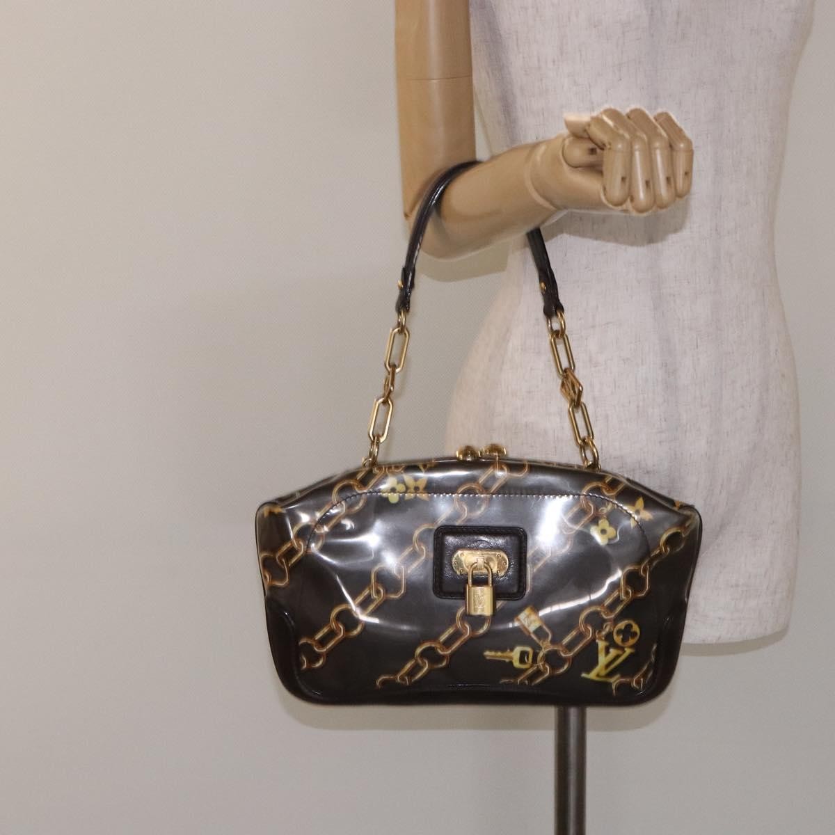 Louis Vuitton Charms Pochette Pvc Over Printed Silk Brown Canvas Clutche & Pouche Bag (Pre-Owned)