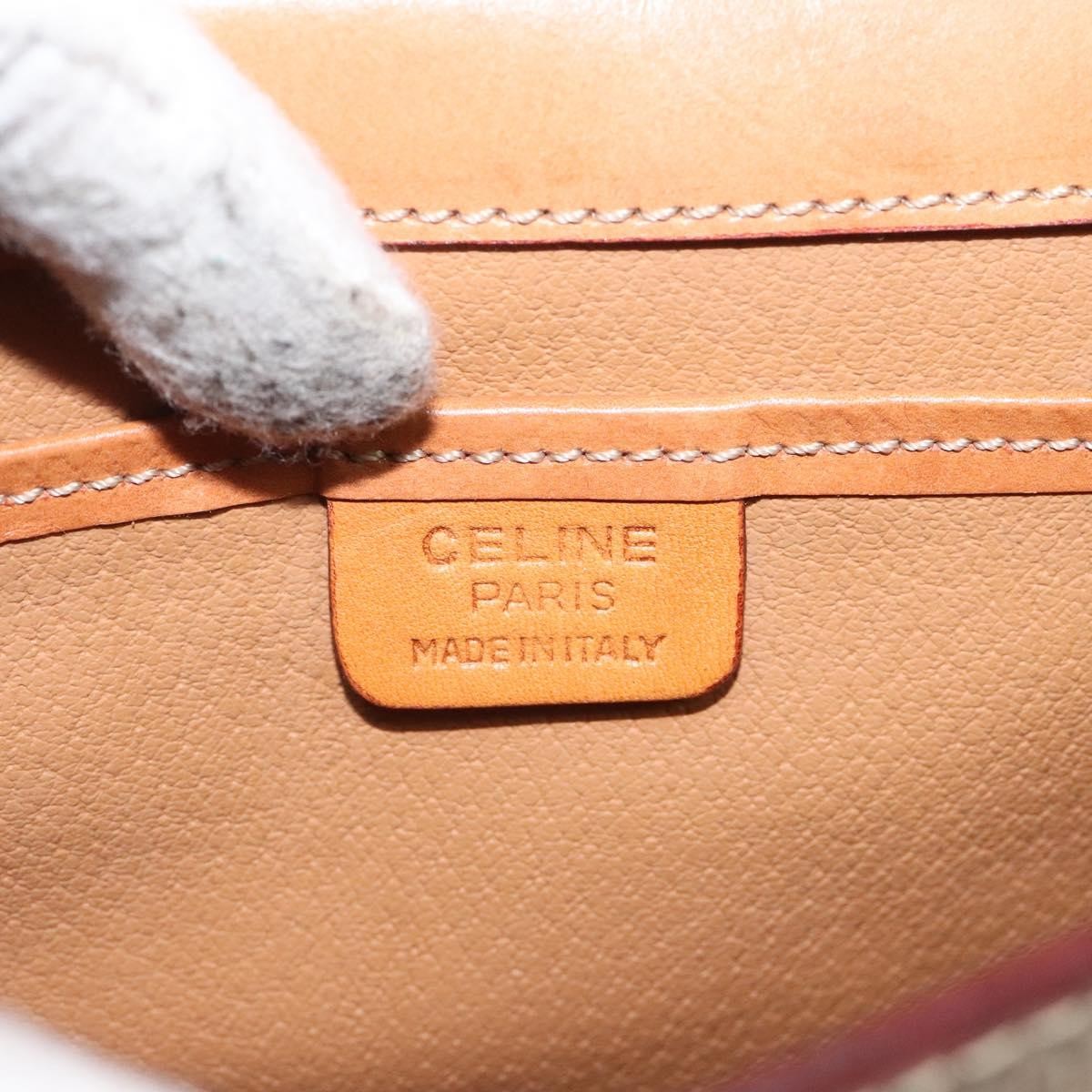 Celine Vintage Macadam Shoulder Bag Canvas And Leather Beige Canvas Shoulder Bag Bag (Pre-Owned)
