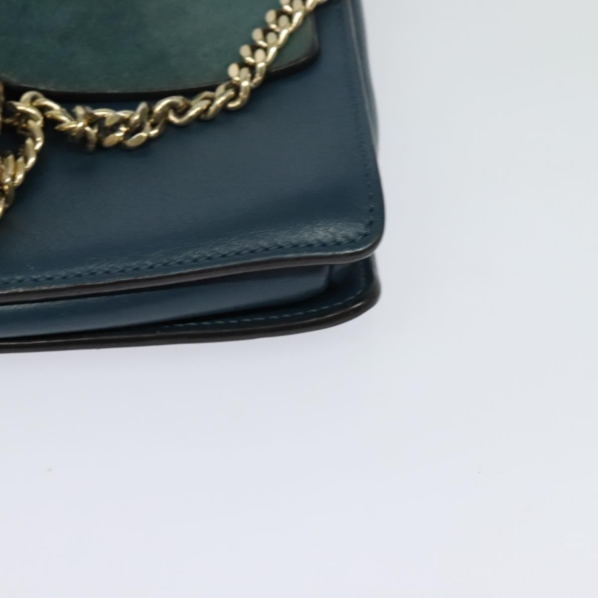 Chloe Faye Crossbody Leather And Suede Blue Suede Handbag (Pre-Owned)