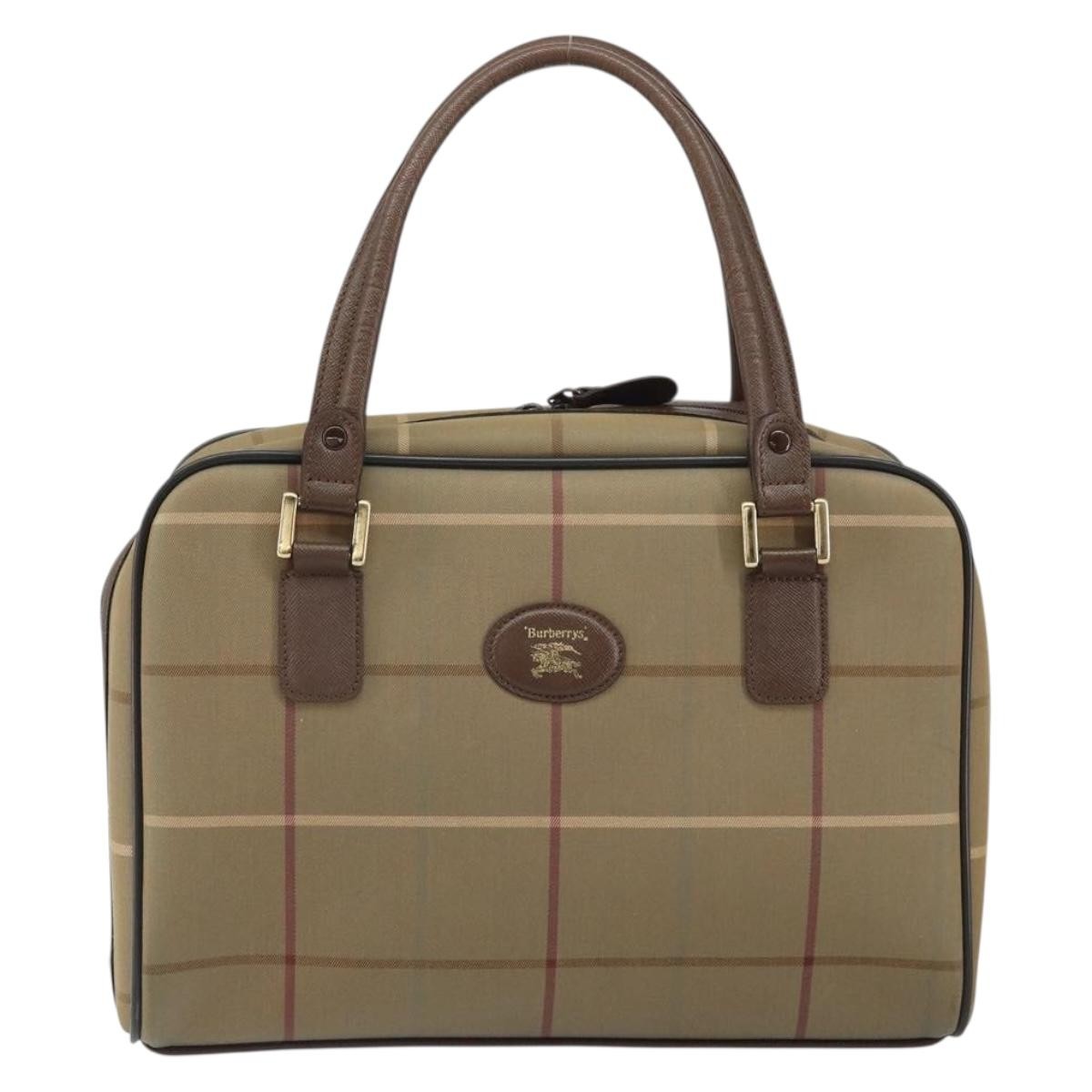 Burberry Nova Check Handbag Nova Check Canvas Brown Canvas Handbag (Pre-Owned)