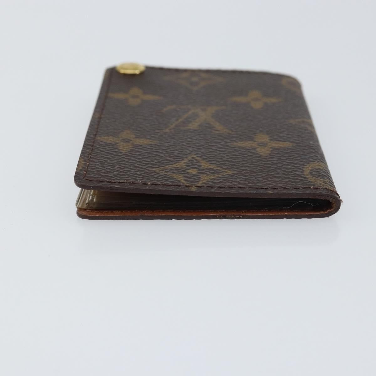 Louis Vuitton Porte Cartes Pression Card Case Monogram Canvas Brown Canvas Card Holders Accessory (Pre-Owned)