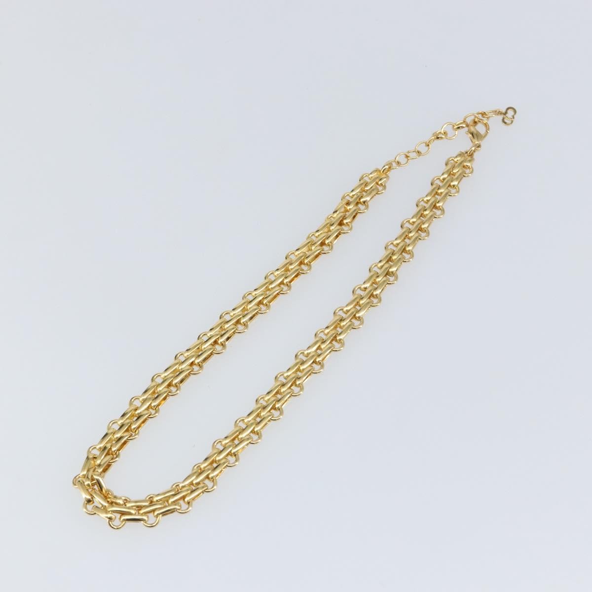 Christian Dior Vintage Cd Clasp Chain Necklace Metal Gold Metal Necklace Jewelry (Pre-Owned)