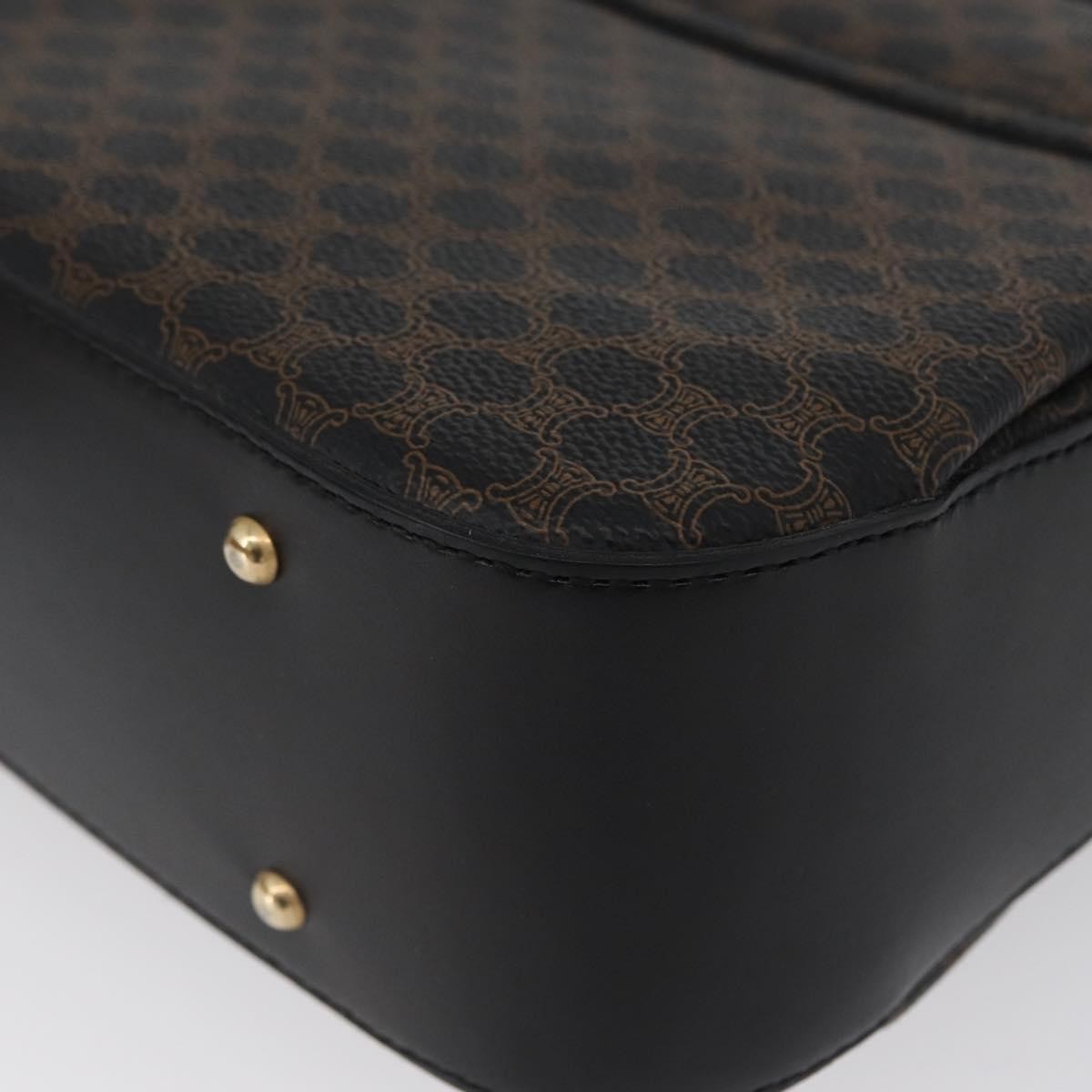 Celine Vintage Convertible Top Handle Bag Macadam Coated Canvas Black Canvas Handbag (Pre-Owned)