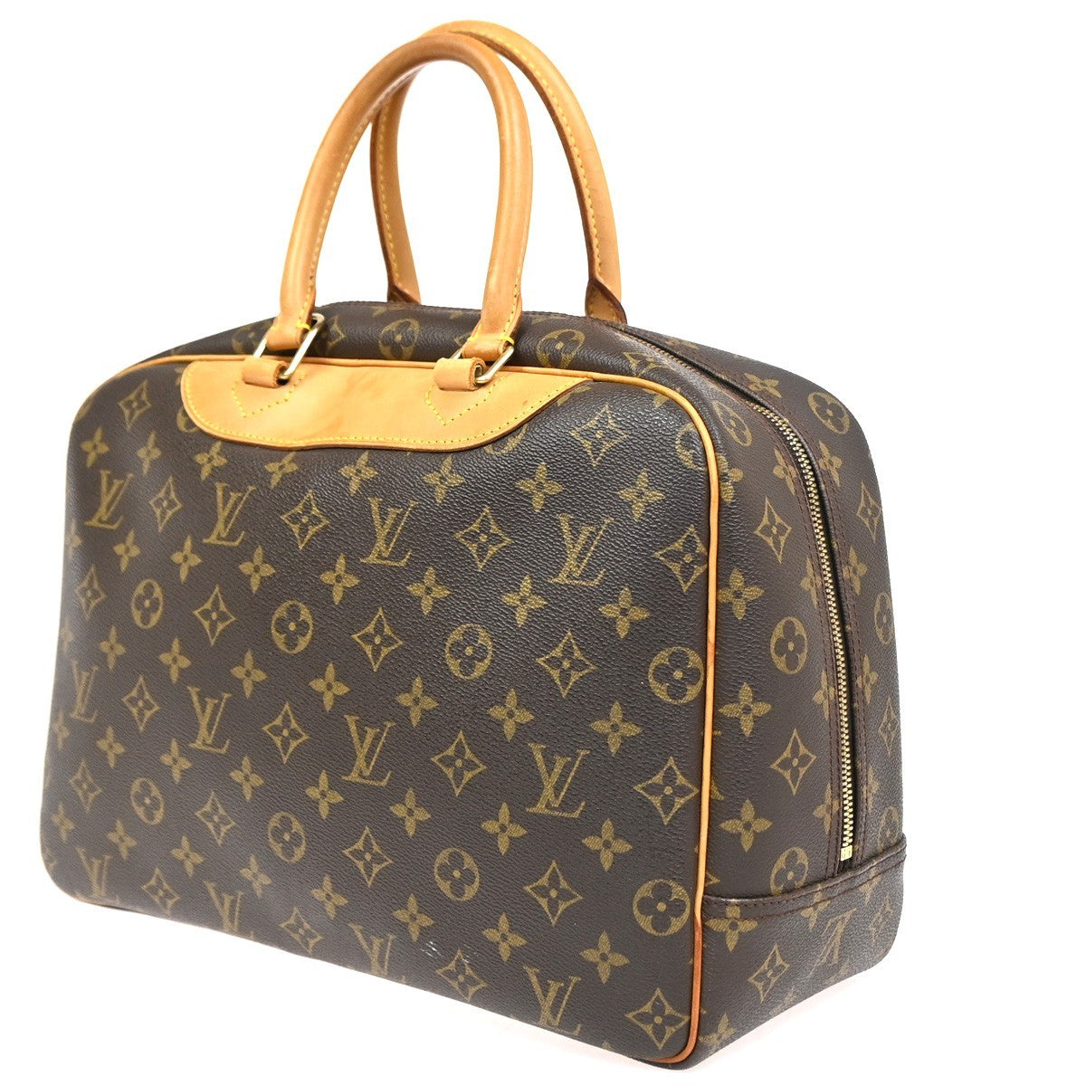 Louis Vuitton Deauville Handbag Monogram Canvas Brown Canvas Handbag (Pre-Owned)