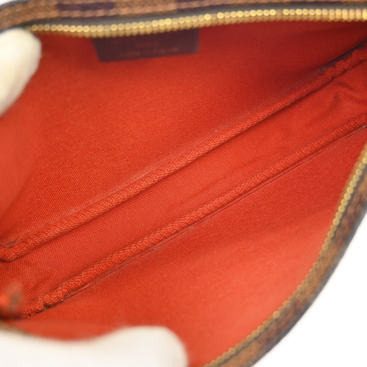 Louis Vuitton Navona Pochette Accessoires Damier Brown Canvas Clutche & Pouche Bag (Pre-Owned)