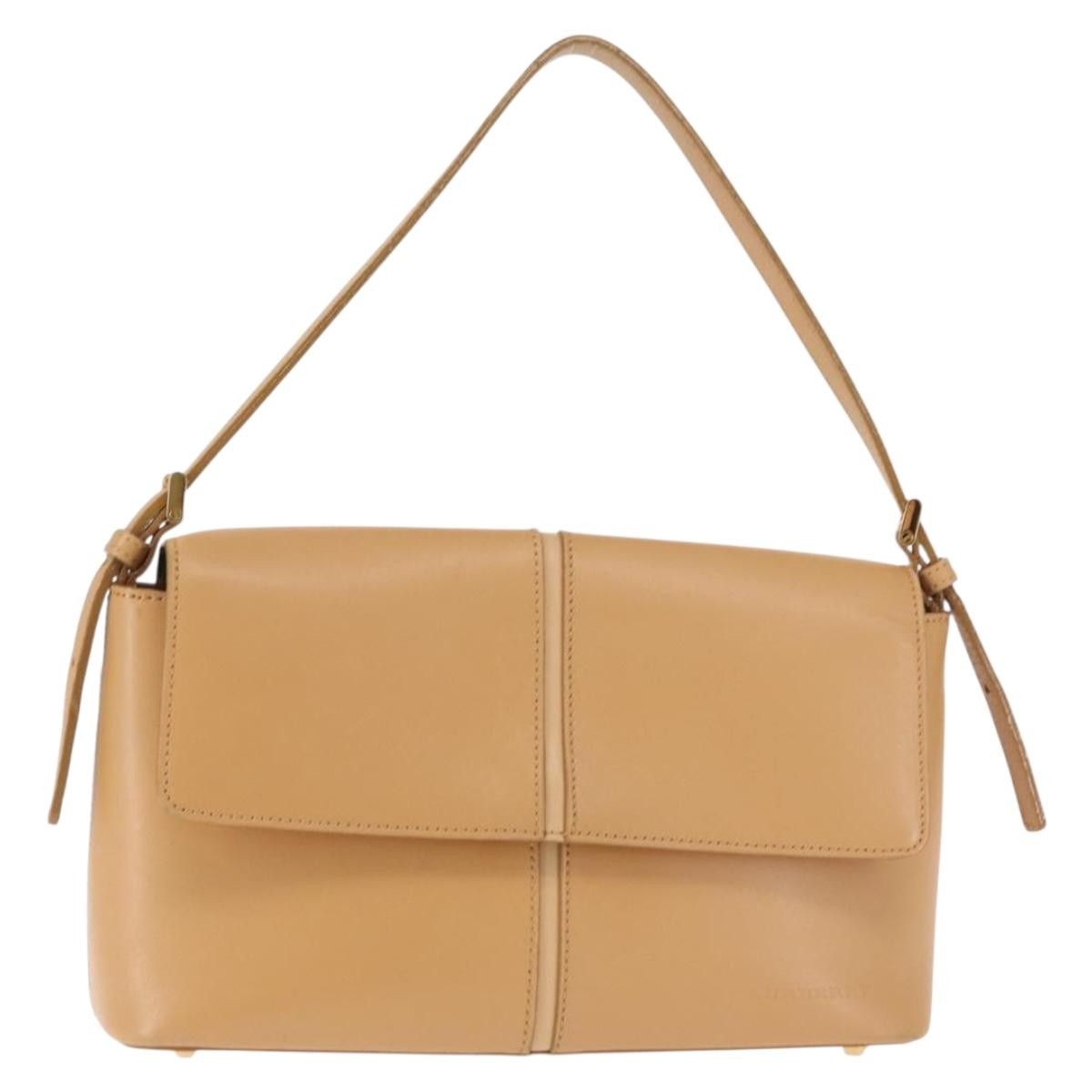 Burberry Shoulder Bag Leather Beige Leather Shoulder Bag Bag (Pre-Owned)