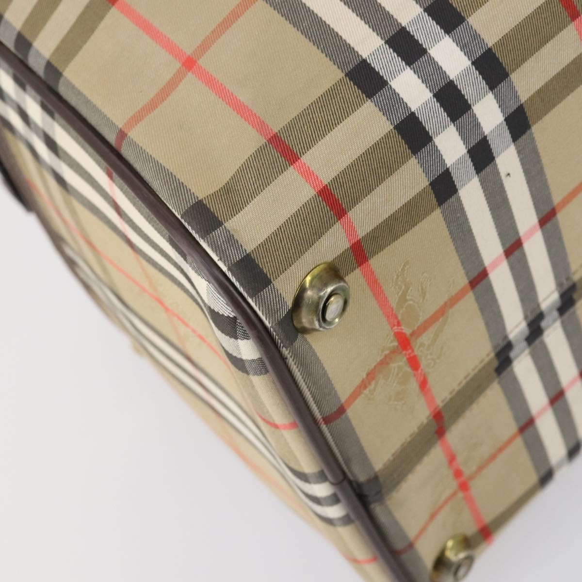 Burberry Vintage Duffle Bag Haymarket Canvas Beige Canvas Travel Bag Bag (Pre-Owned)