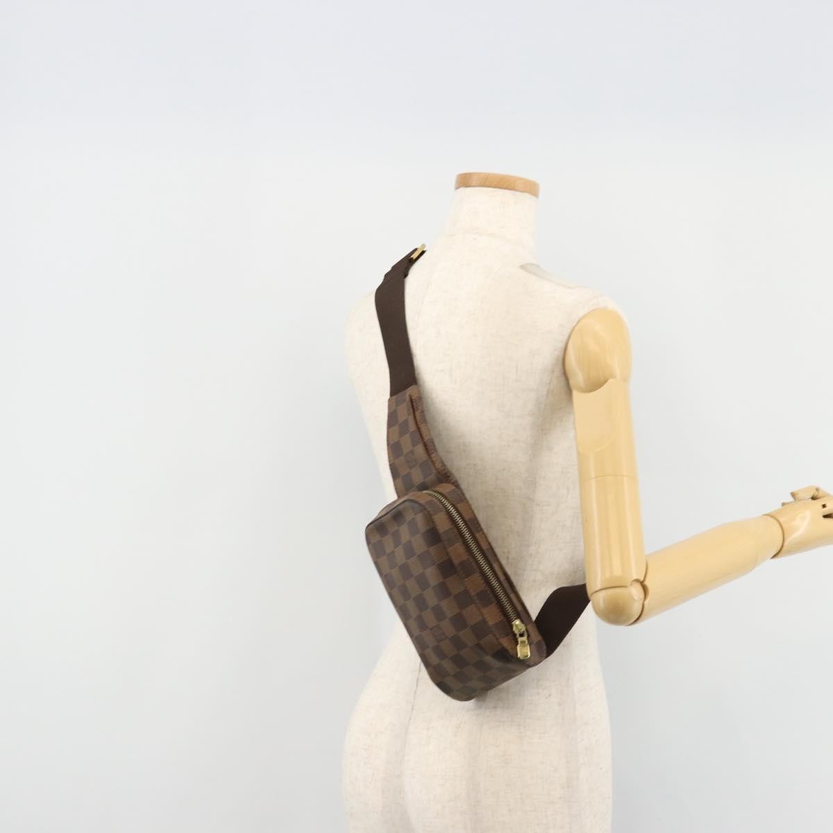 Louis Vuitton Geronimos Waist Bag Damier Brown Canvas Shoulder Bag Bag (Pre-Owned)