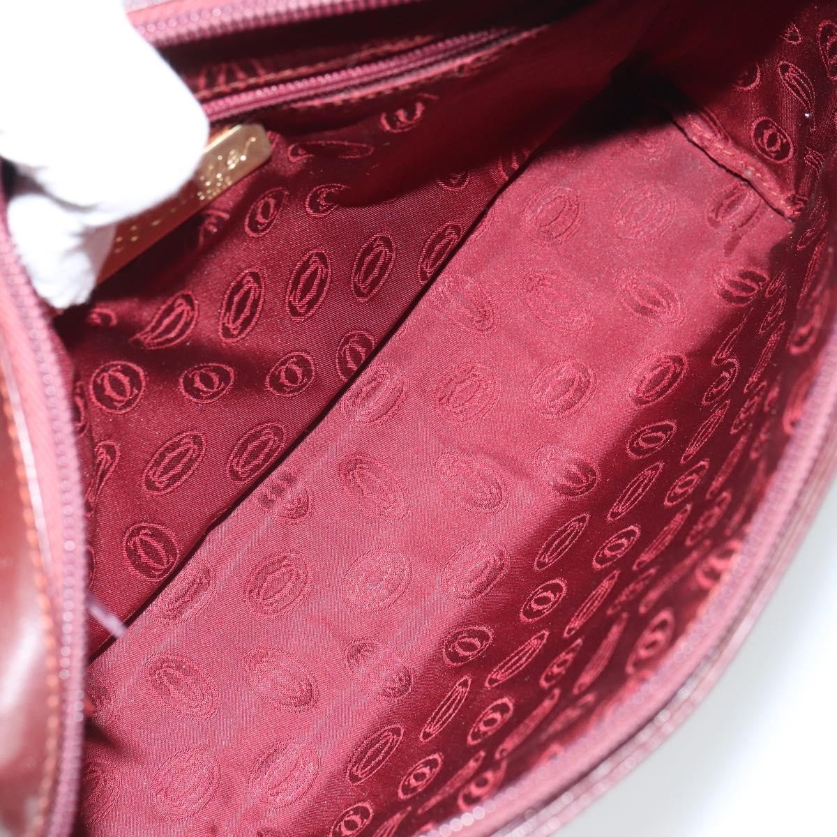 Cartier Must De Cartier Clutch Bag Leather Burgundy Leather Clutche & Pouche Bag (Pre-Owned)