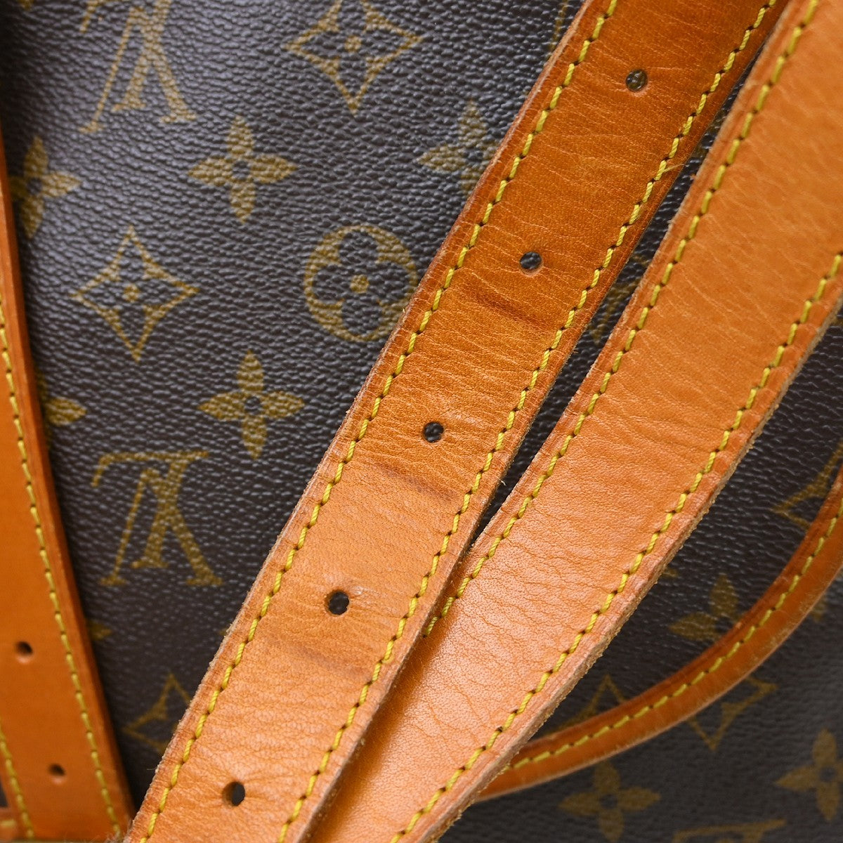Louis Vuitton Saumur Handbag Monogram Canvas Brown Canvas Shoulder Bag Bag (Pre-Owned)