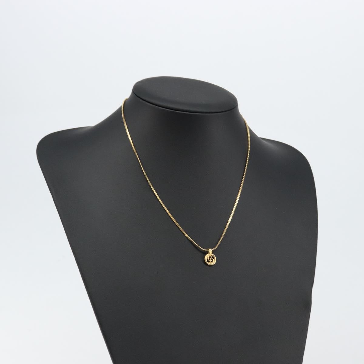 Christian Dior Cd Round Pendant Necklace Metal Gold Metal Necklace Jewelry (Pre-Owned)