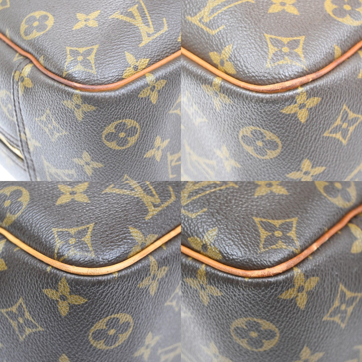 Louis Vuitton Deauville Handbag Monogram Canvas Brown Canvas Handbag (Pre-Owned)
