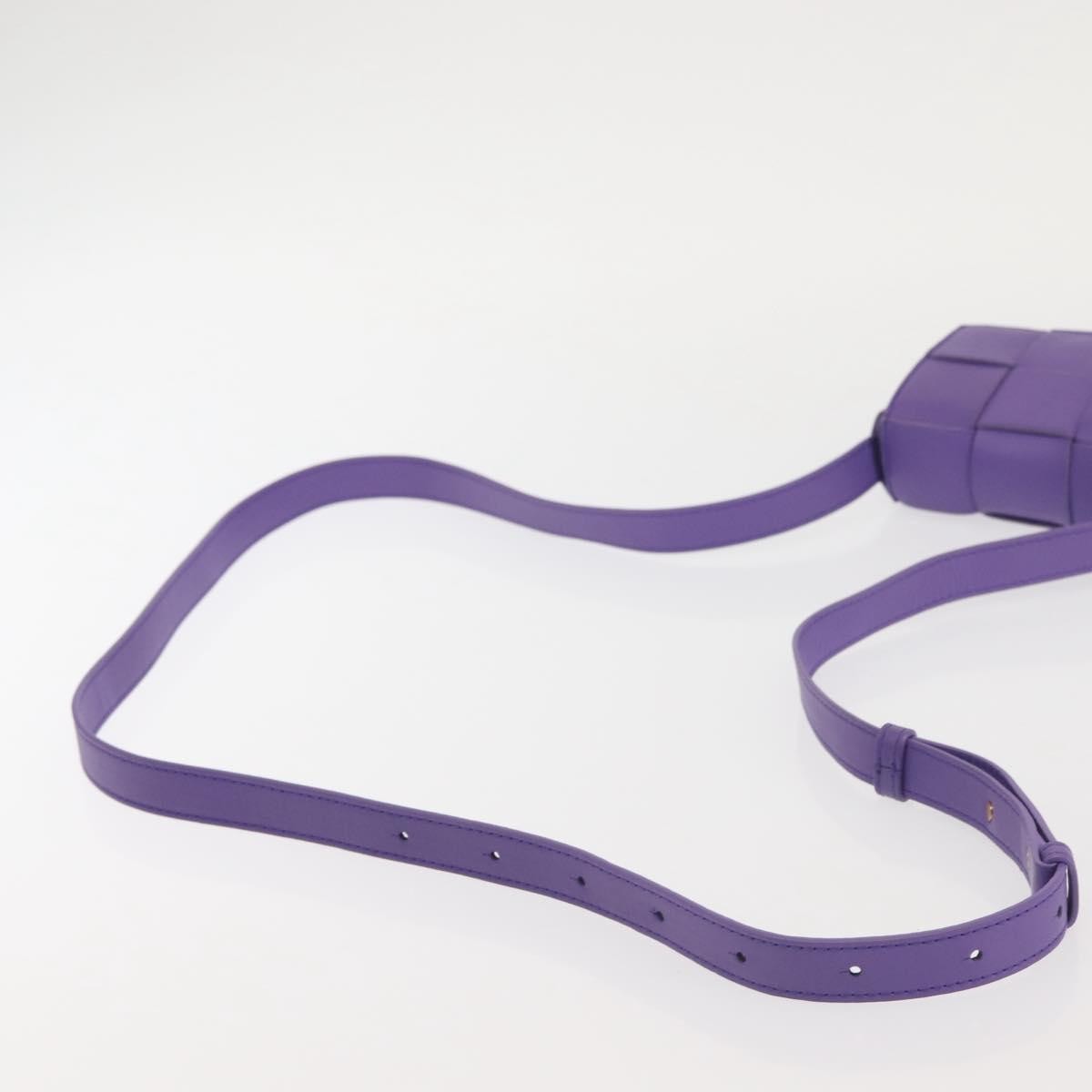 Bottega Veneta Cassette Crossbody Bag Padded Maxi Intrecciato Leather Purple Leather Bag (Pre-Owned)