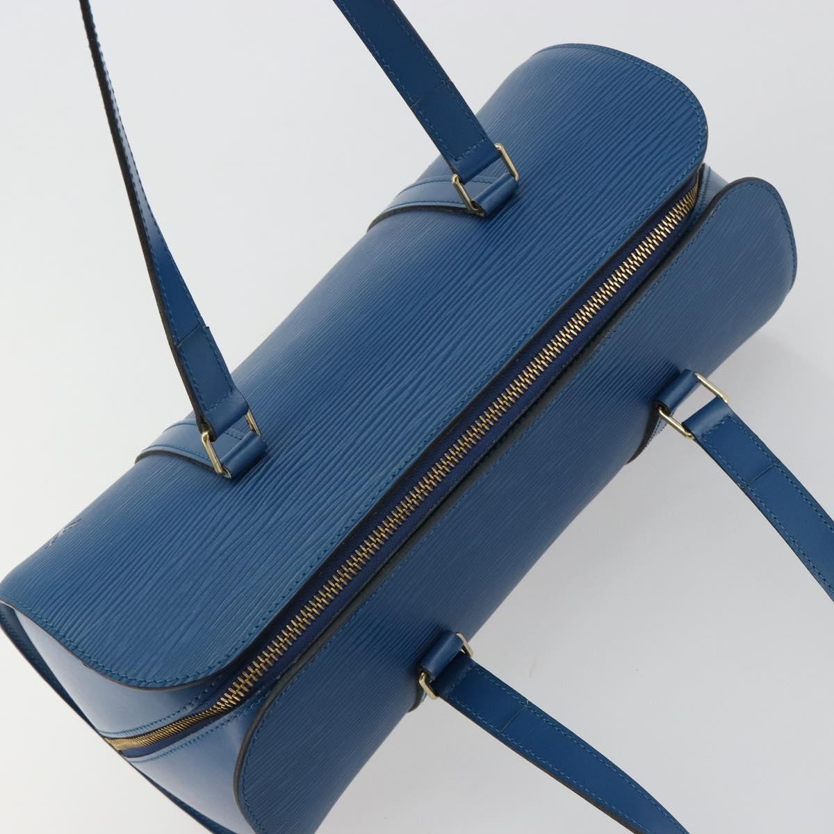 Louis Vuitton Soufflot Handbag Epi Leather Blue Leather Handbag (Pre-Owned)