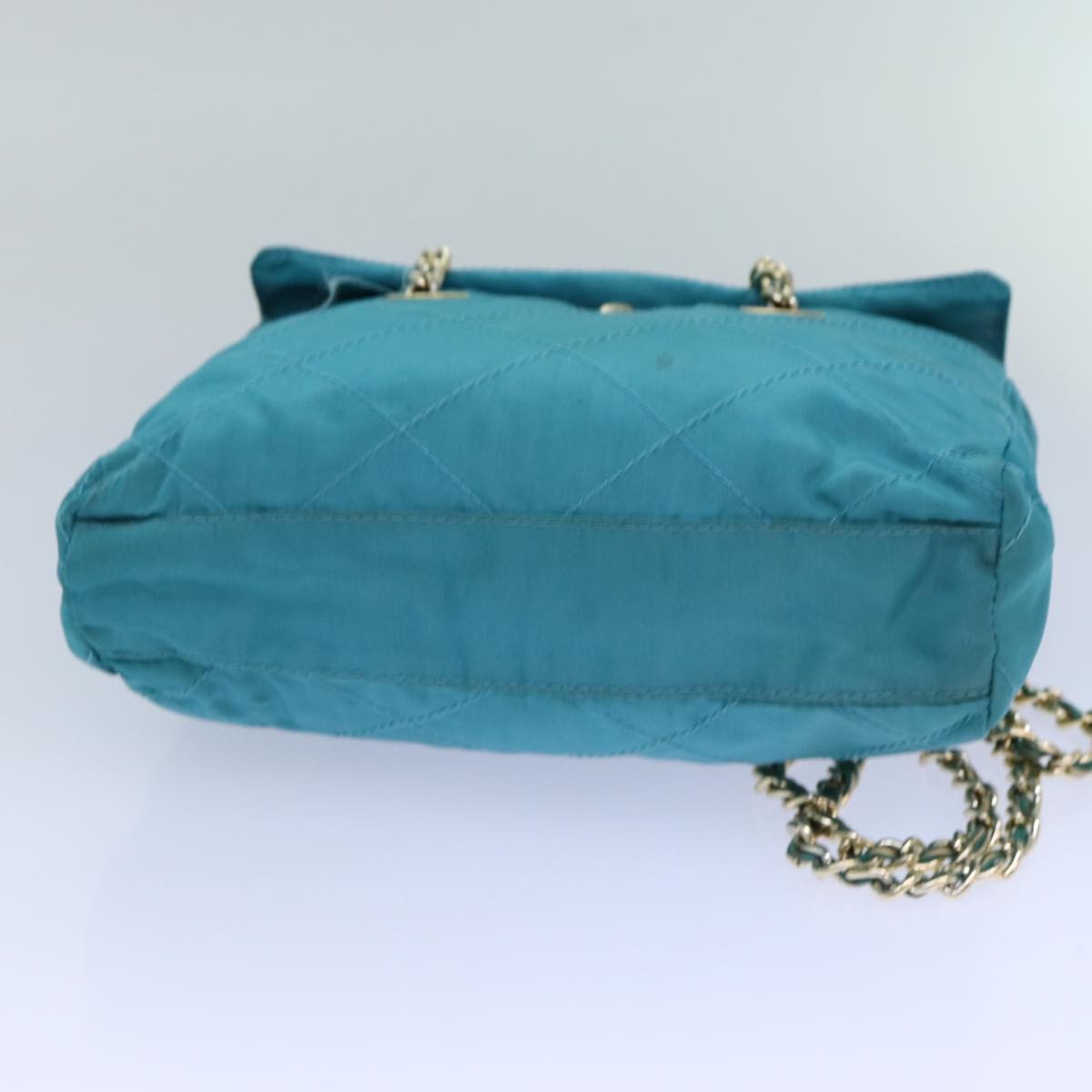 Prada Chain Shoulder Bag Tessuto Blue Nylon Shoulder Bag Bag (Pre-Owned)