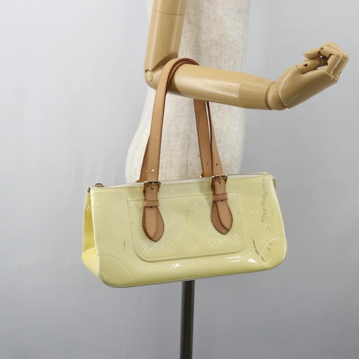 Louis Vuitton Rosewood Avenue Handbag Monogram Vernis Yellow Patent_Leather Handbag (Pre-Owned)
