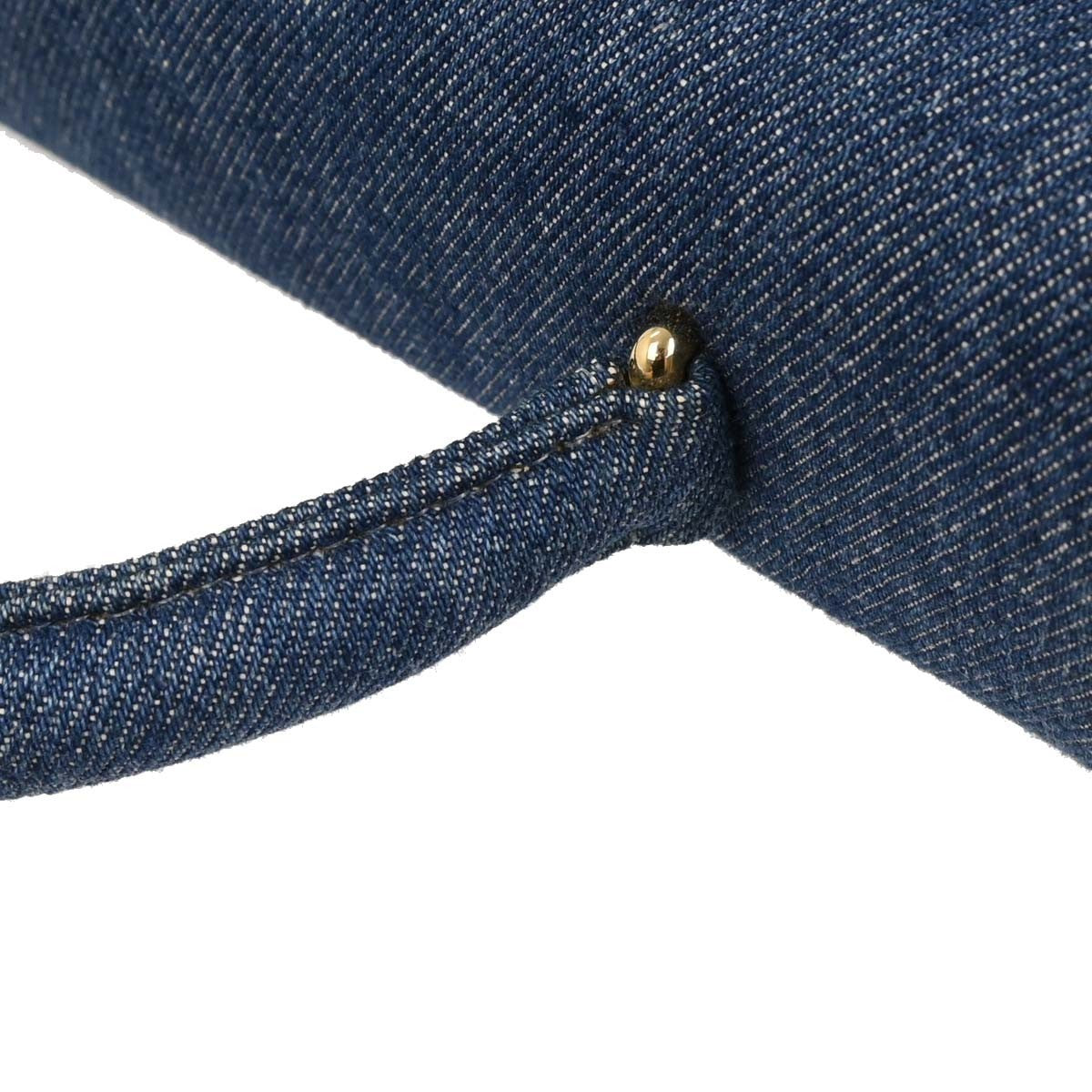 Chanel Vintage Classic Top Handle Flap Bag Denim Blue Denim_Jeans Handbag (Pre-Owned)