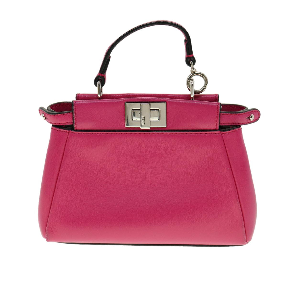 Fendi Peekaboo Bag Leather Pink Leather Handbag (Pre-Owned)