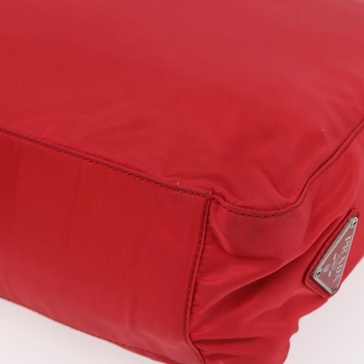 Prada Vintage Tote Tessuto Red Nylon Tote Bag Bag (Pre-Owned)