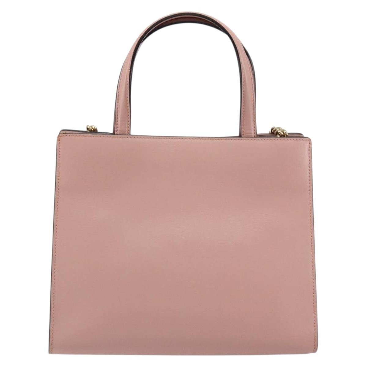 Salvatore Ferragamo Vara Bow Top Handle Convertible Tote Leather Pink Leather Tote Bag Bag (Pre-Owned)