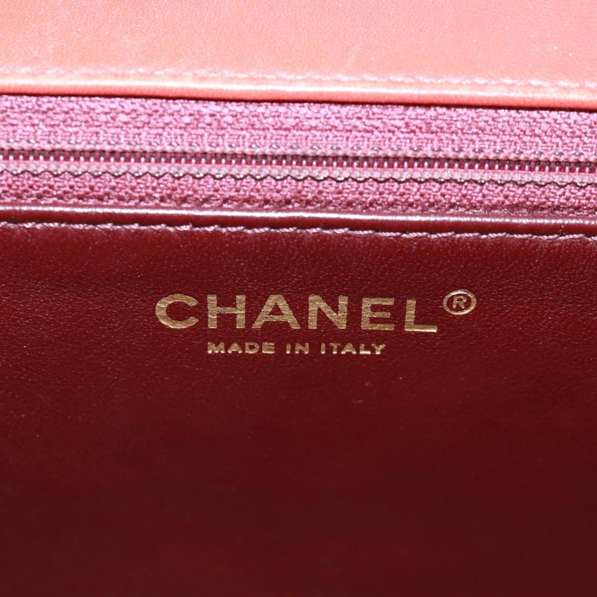 Chanel Two Tone Flap Bag Quilted Lambskin Red Leather Shoulder Bag Bag (Pre-Owned)