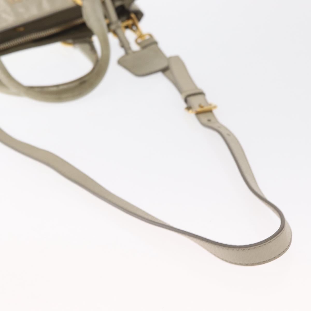 Prada Tote Vitello Daino Vitello Daino Beige Leather Handbag (Pre-Owned)