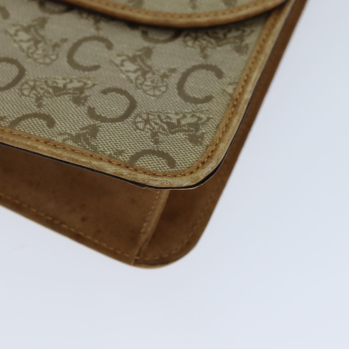 Celine C Macadam Shoulder Bag Canvas Beige Canvas Shoulder Bag Bag (Pre-Owned)