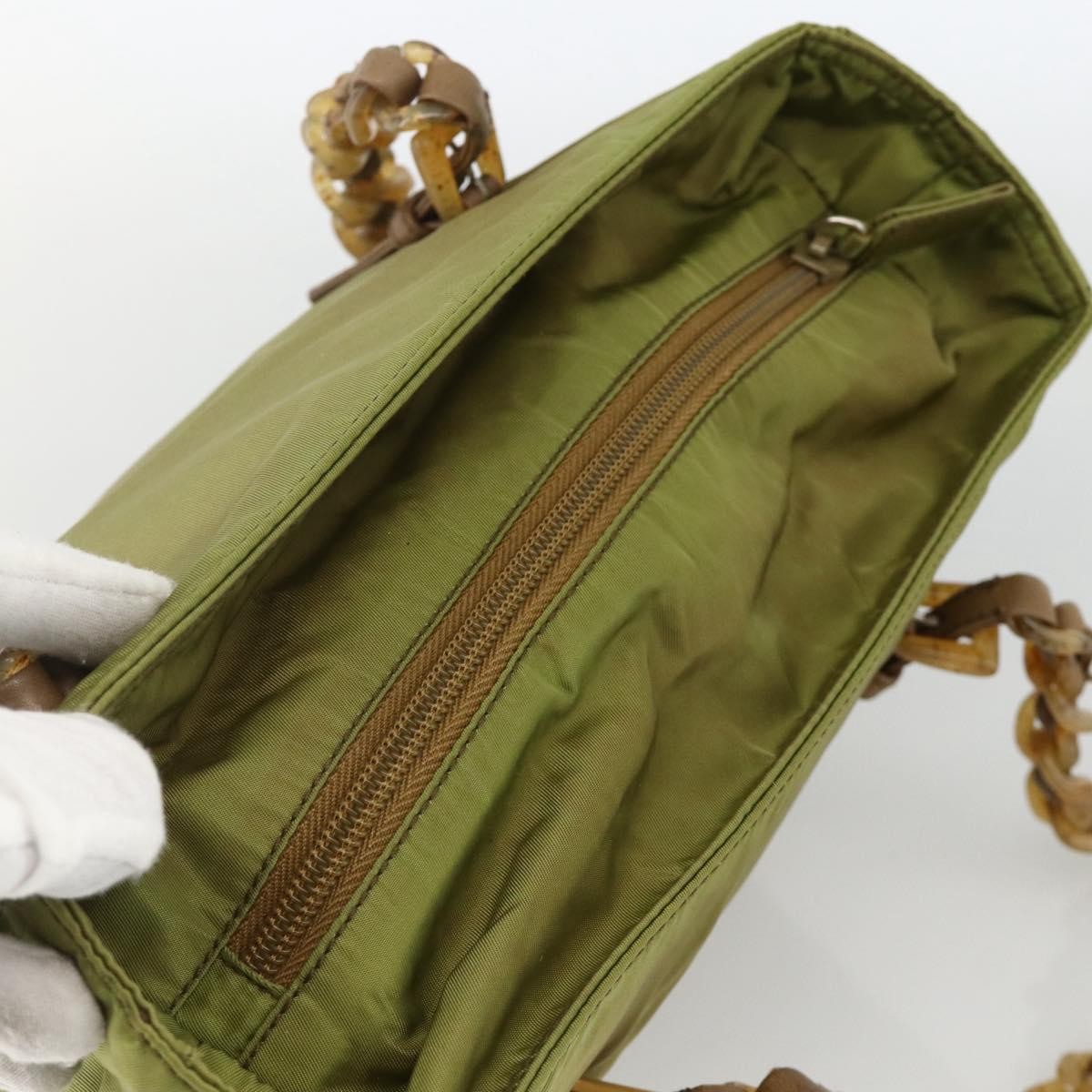 Prada Vintage Tote Tessuto Khaki Nylon Tote Bag Bag (Pre-Owned)