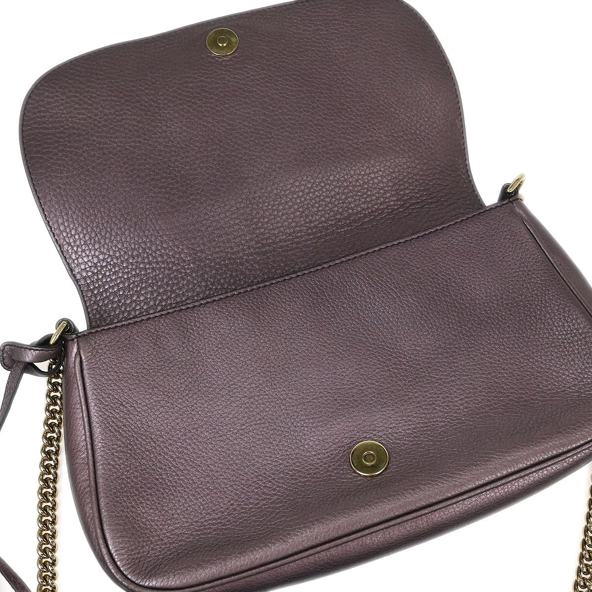 Gucci Soho Chain Crossbody Bag Leather Purple Leather Shoulder Bag Bag (Pre-Owned)