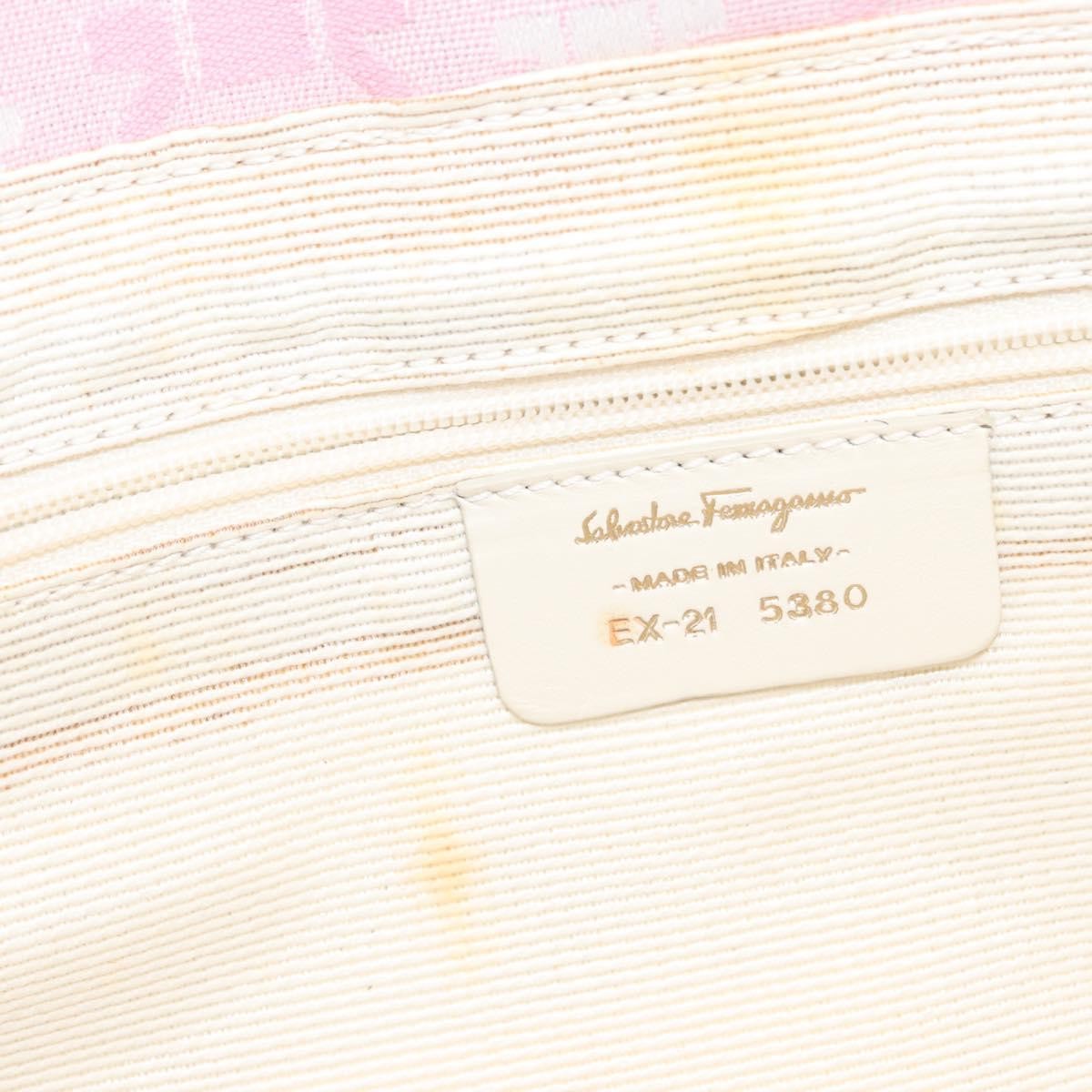 Salvatore Ferragamo Gancini Shoulder Bag Canvas Pink Canvas Shoulder Bag Bag (Pre-Owned)