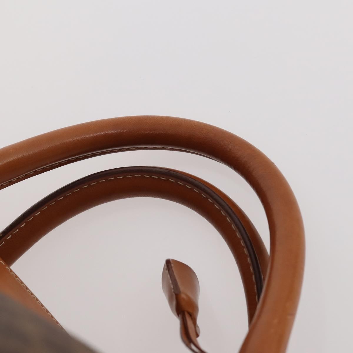 Celine Vintage Macadam Boston Bag Canvas And Leather Brown Pvc Handbag (Pre-Owned)