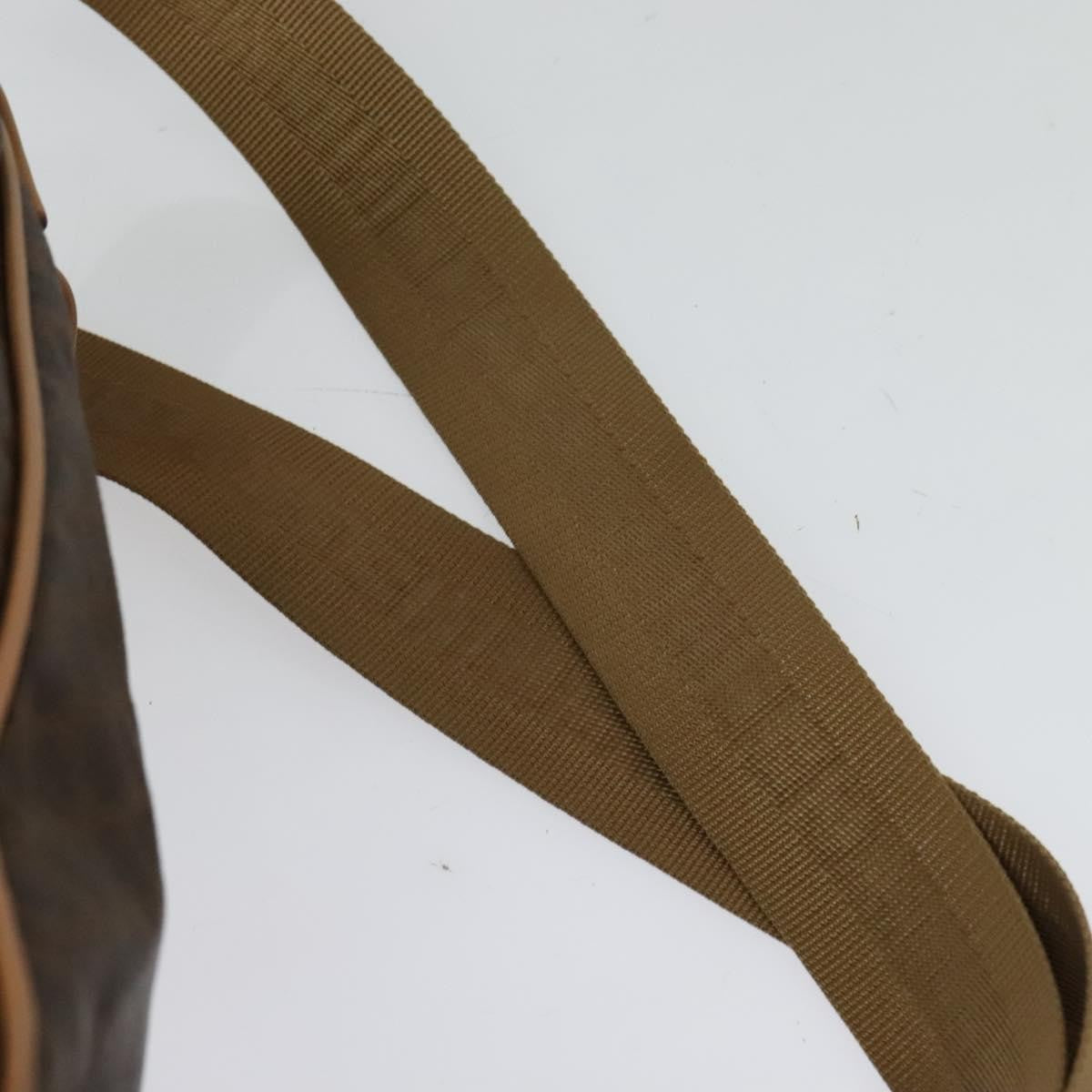 Celine Vintage Macadam Backpack Canvas And Leather Brown Canvas Backpack Bag (Pre-Owned)