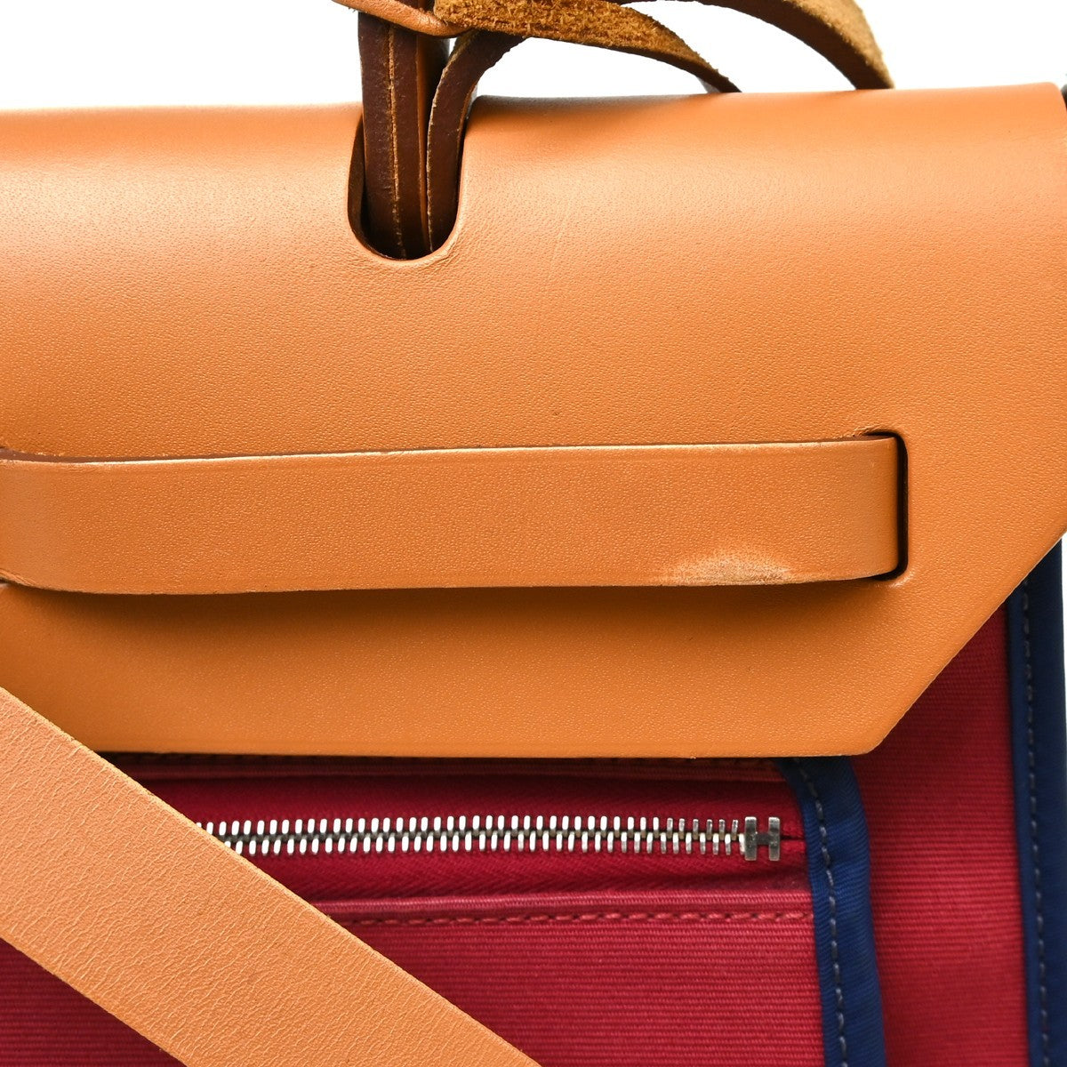 Hermes Herbag Zip Leather And Toile Multicolour Canvas Handbag (Pre-Owned)