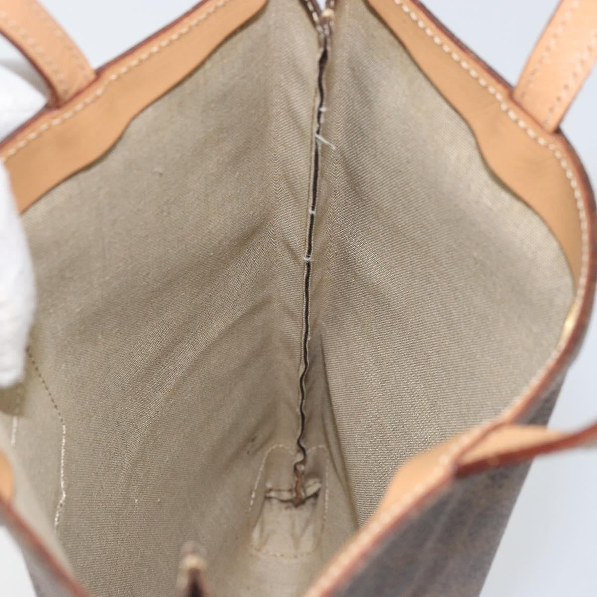 Celine Vintage Macadam Tote Bag Canvas And Leather Brown Canvas Tote Bag Bag (Pre-Owned)