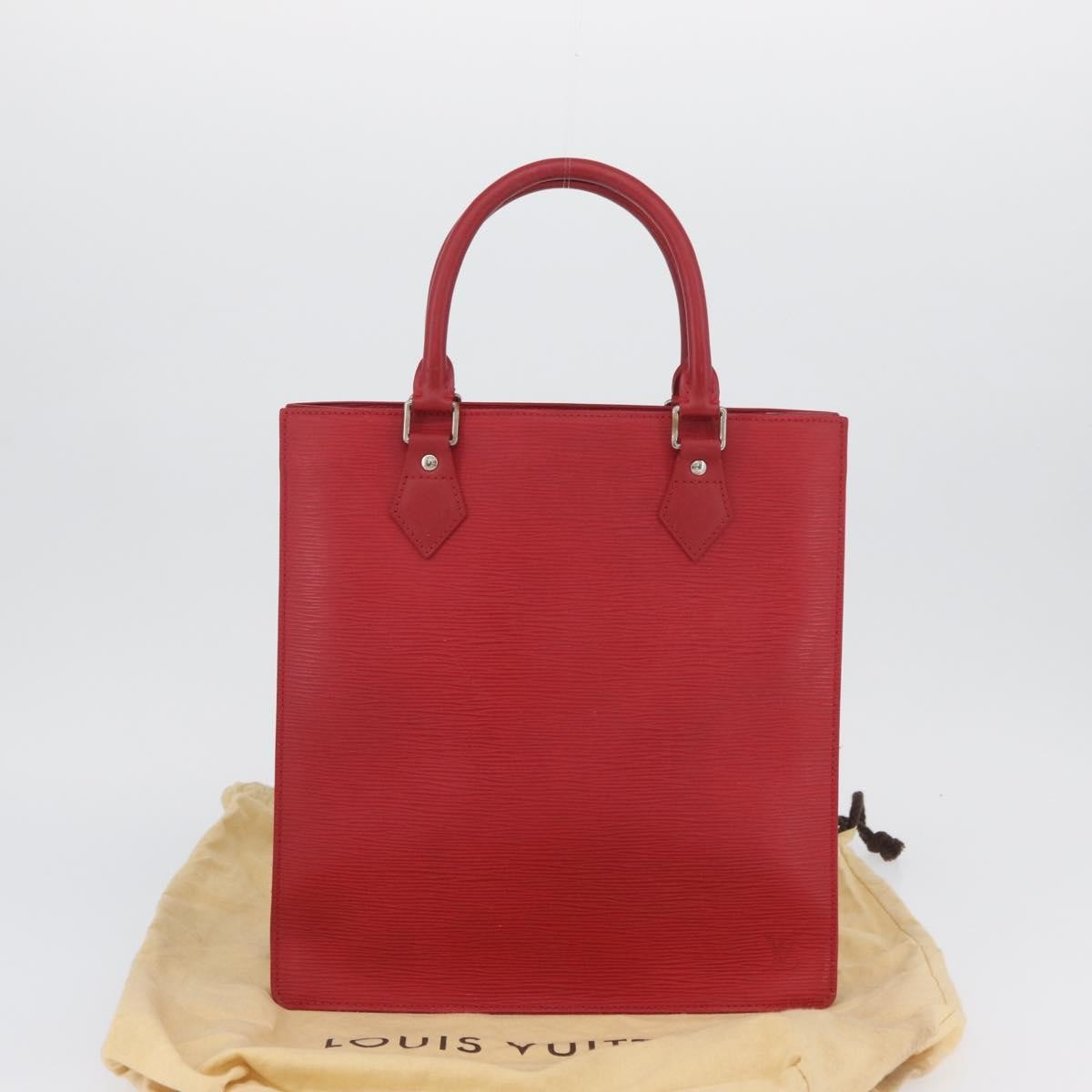 Louis Vuitton Sac Plat Bag Epi Leather Red Leather Tote Bag Bag (Pre-Owned)
