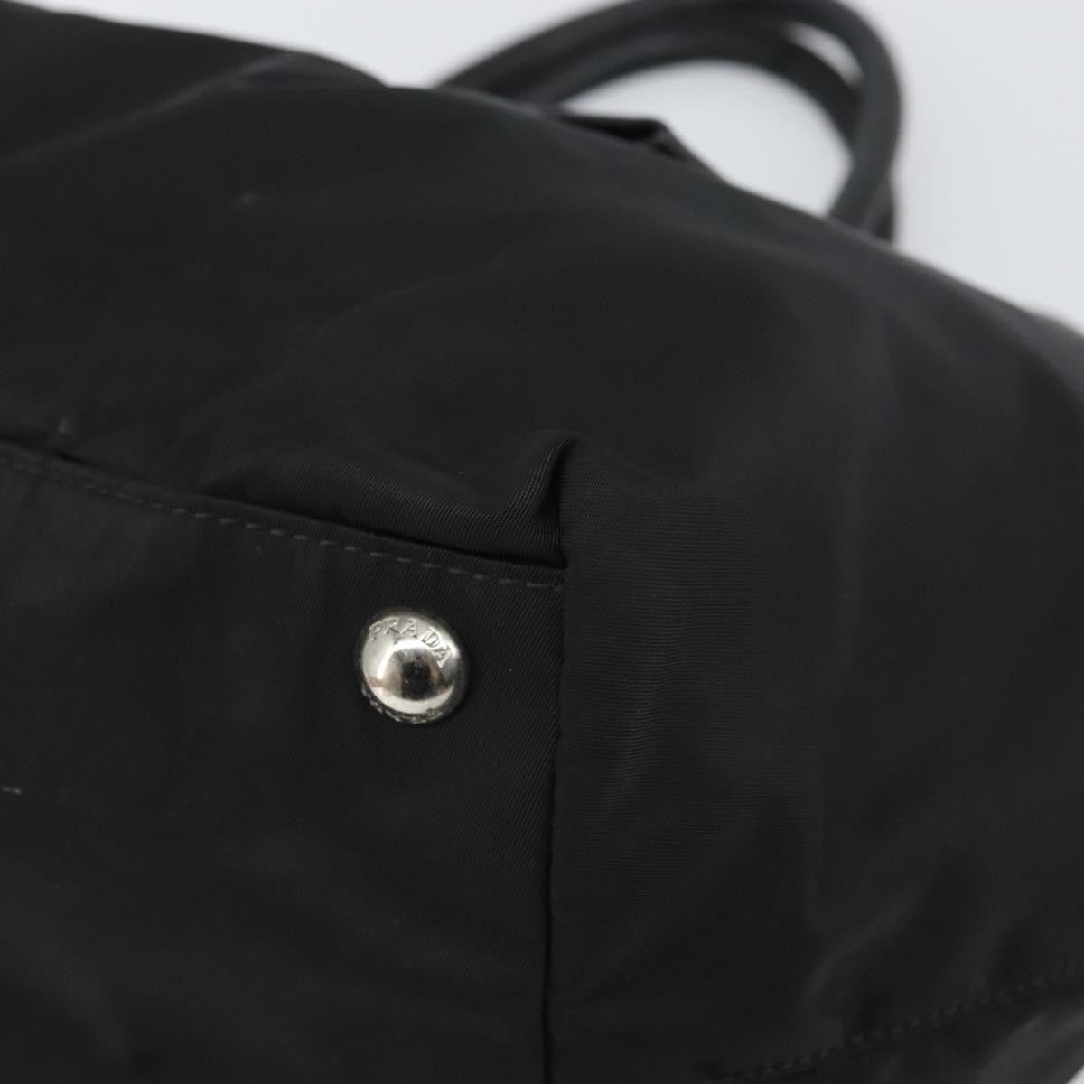 Prada Bow Tote Tessuto With Leather Black Nylon Tote Bag Bag (Pre-Owned)