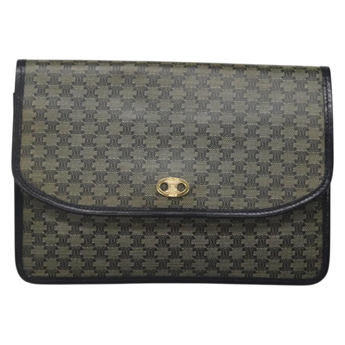 Celine Clutch Bag Canvas Navy Canvas Clutche & Pouche Bag (Pre-Owned)