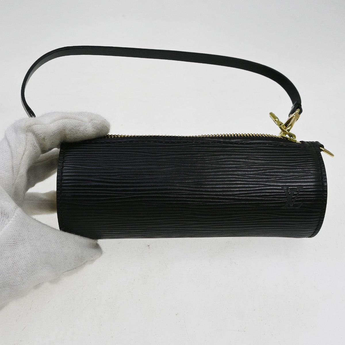 Louis Vuitton Soufflot Handbag Epi Leather Black Leather Handbag (Pre-Owned)