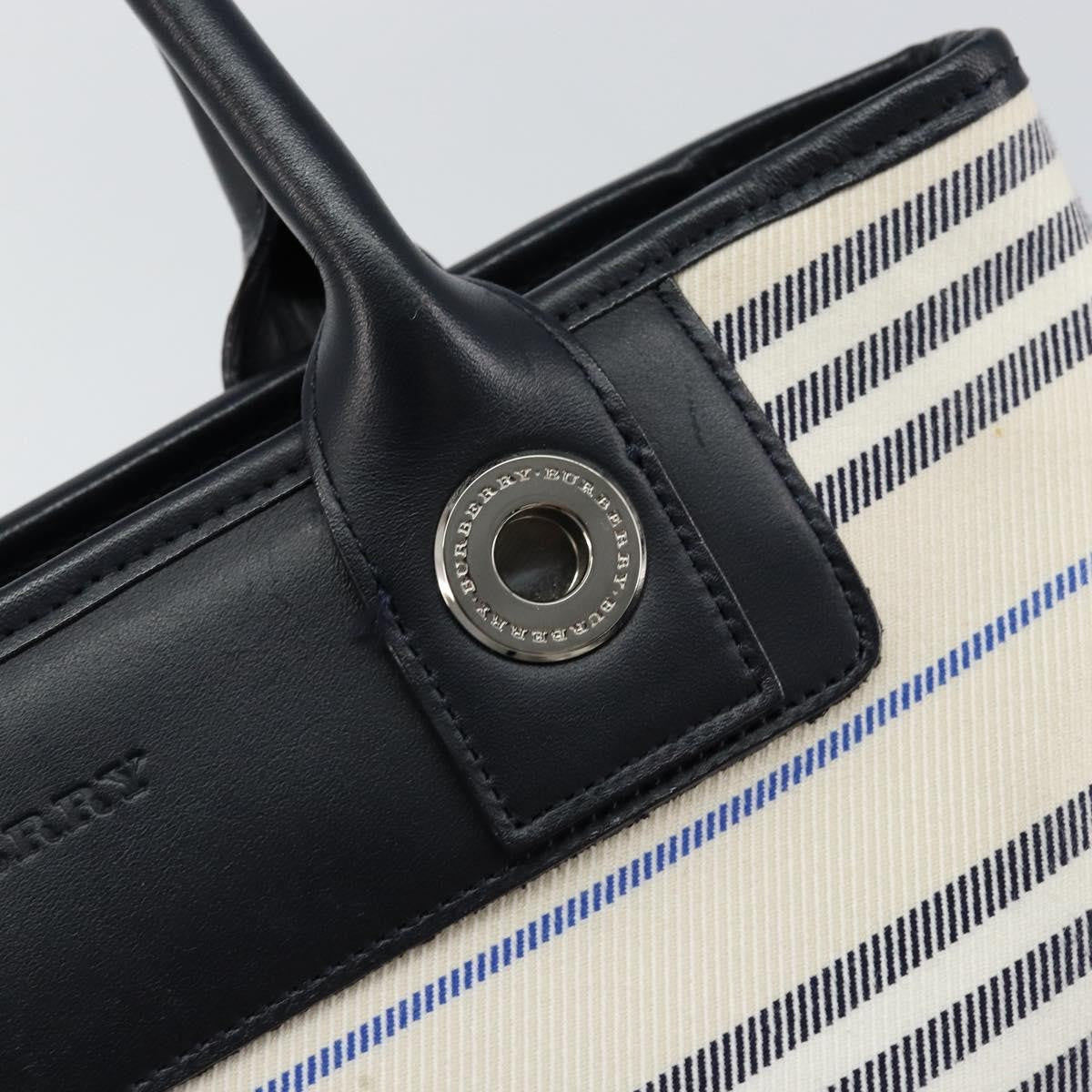 Burberry Blue Label Tote Bag Canvas White Canvas Tote Bag Bag (Pre-Owned)