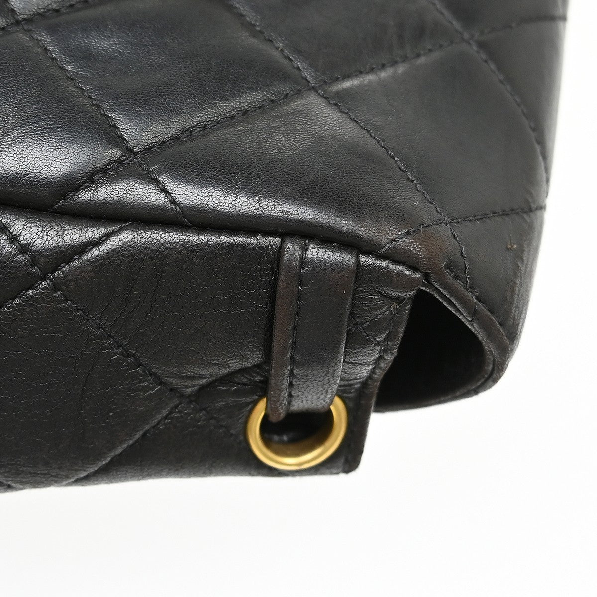 Chanel Duma Drawstring Backpack Quilted Leather Black Leather Backpack Bag (Pre-Owned)