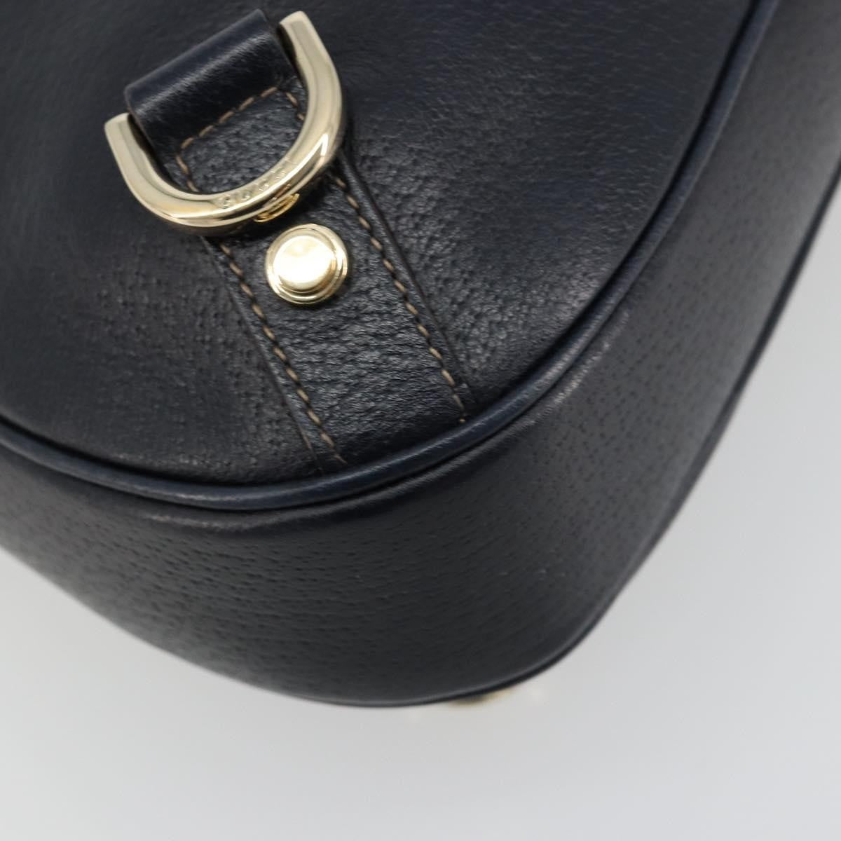 Gucci Abbey D-Ring Hobo Leather Navy Leather Handbag (Pre-Owned)