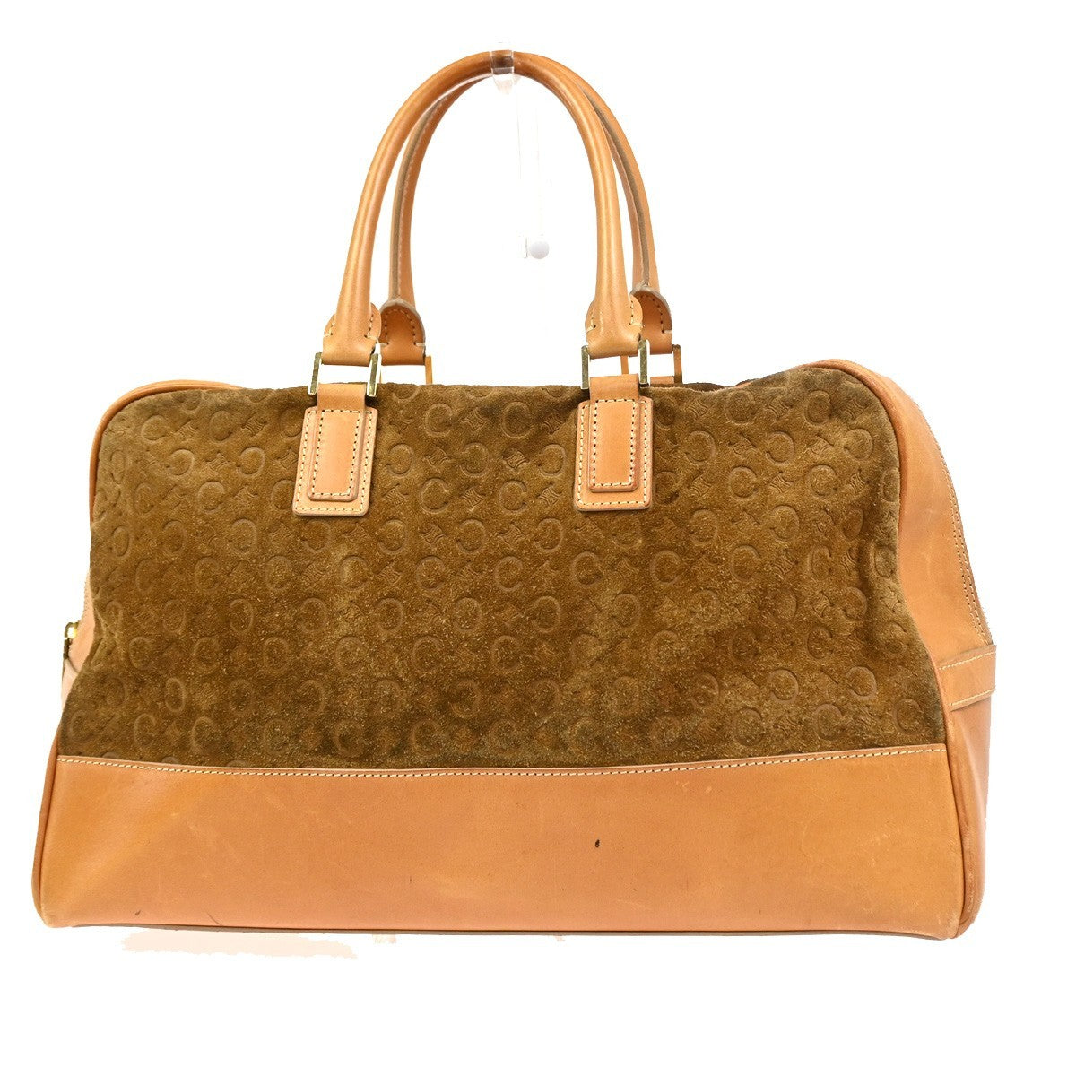 Celine C Macadam Handbag Suede And Leather Brown Suede Handbag (Pre-Owned)
